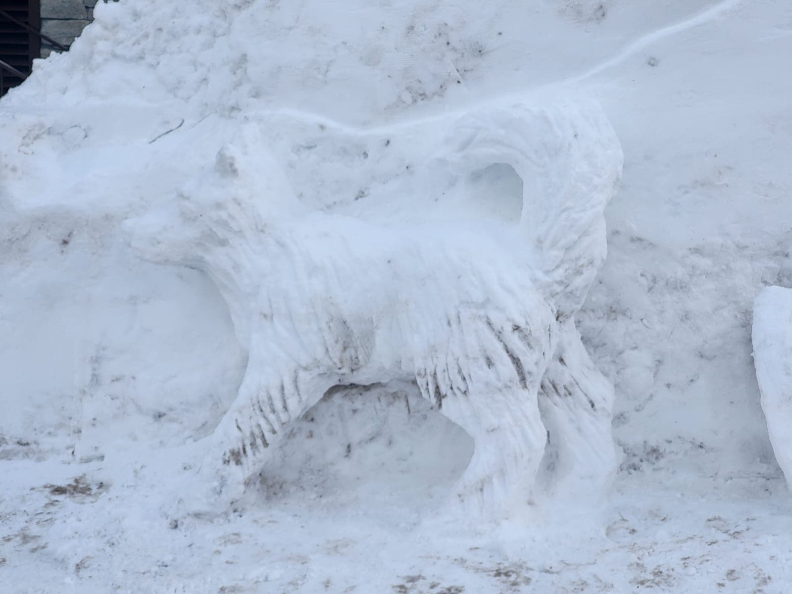 Sculpture sur neige monumentale en station