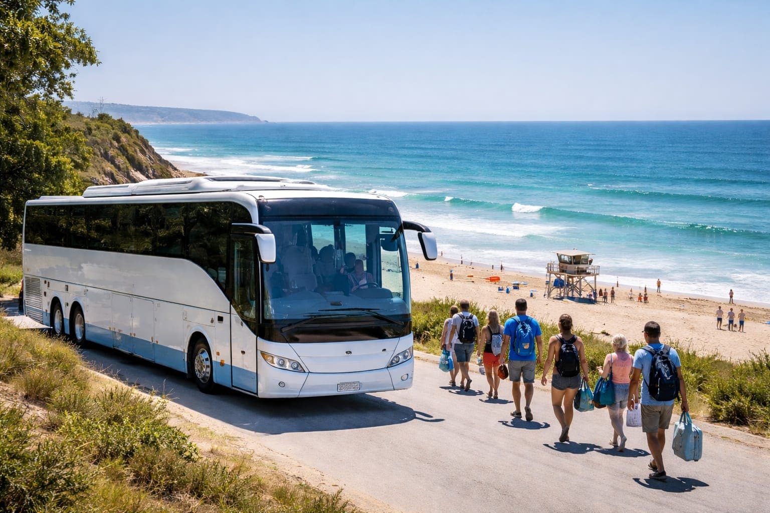 Autocar excursion mer - transport groupe vers les plages