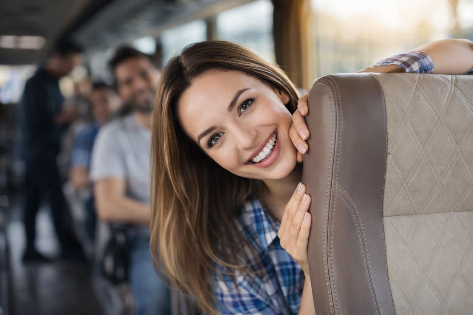 Passagère souriante